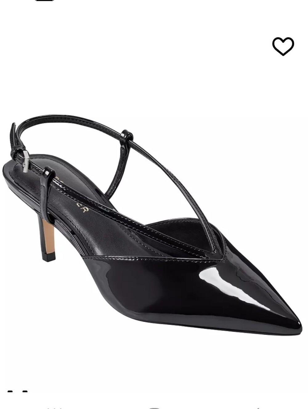 Marc Fisher 6.5 Black Patten Leather Kitten Heals